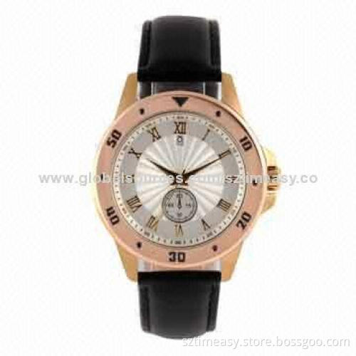 Brand Watch with Comfortable Genuine Leather Band, 5ATM Waterproof